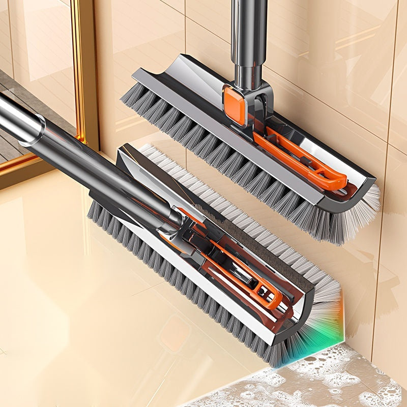 V-Shape Tile & Grout Scrub Brush - 49-Inch Extendable Handle Double-Sided Cleaner