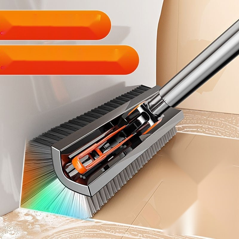 V-Shape Tile & Grout Scrub Brush - 49-Inch Extendable Handle Double-Sided Cleaner