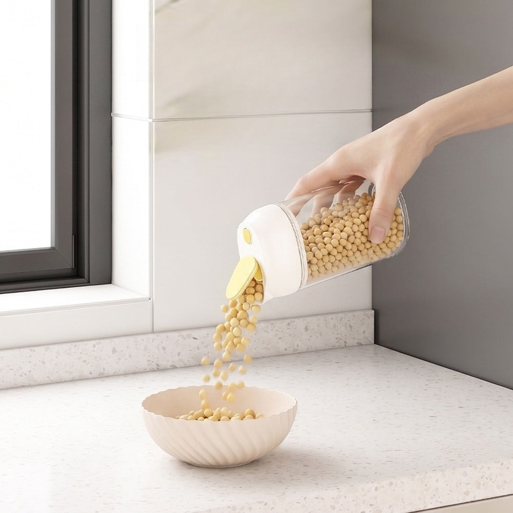 Pouring beans with one hand