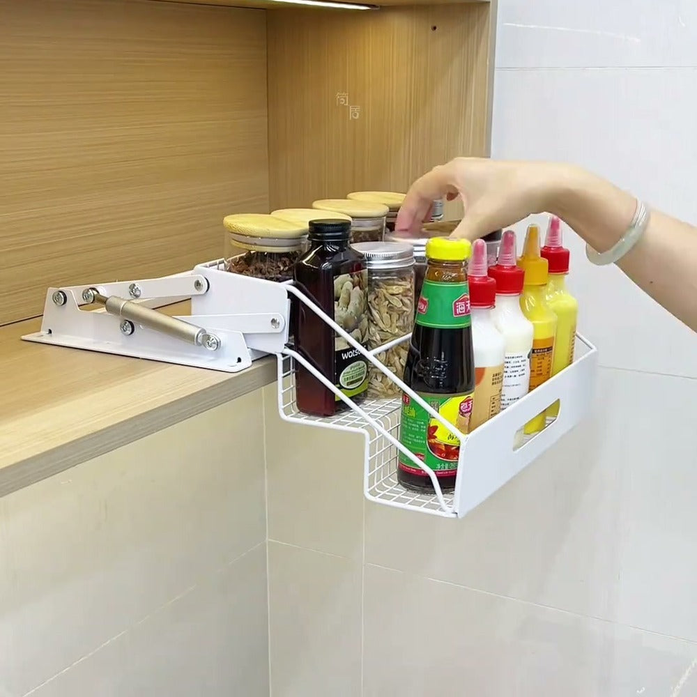 Loading sauce bottles into the lowered rack