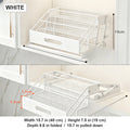 White pull-down spice rack with dimensions