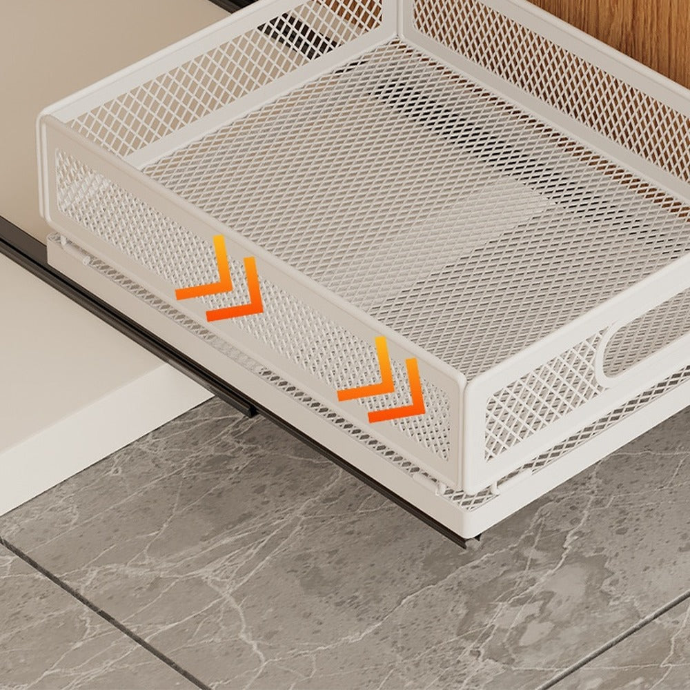 Smooth sliding rail under the mesh basket