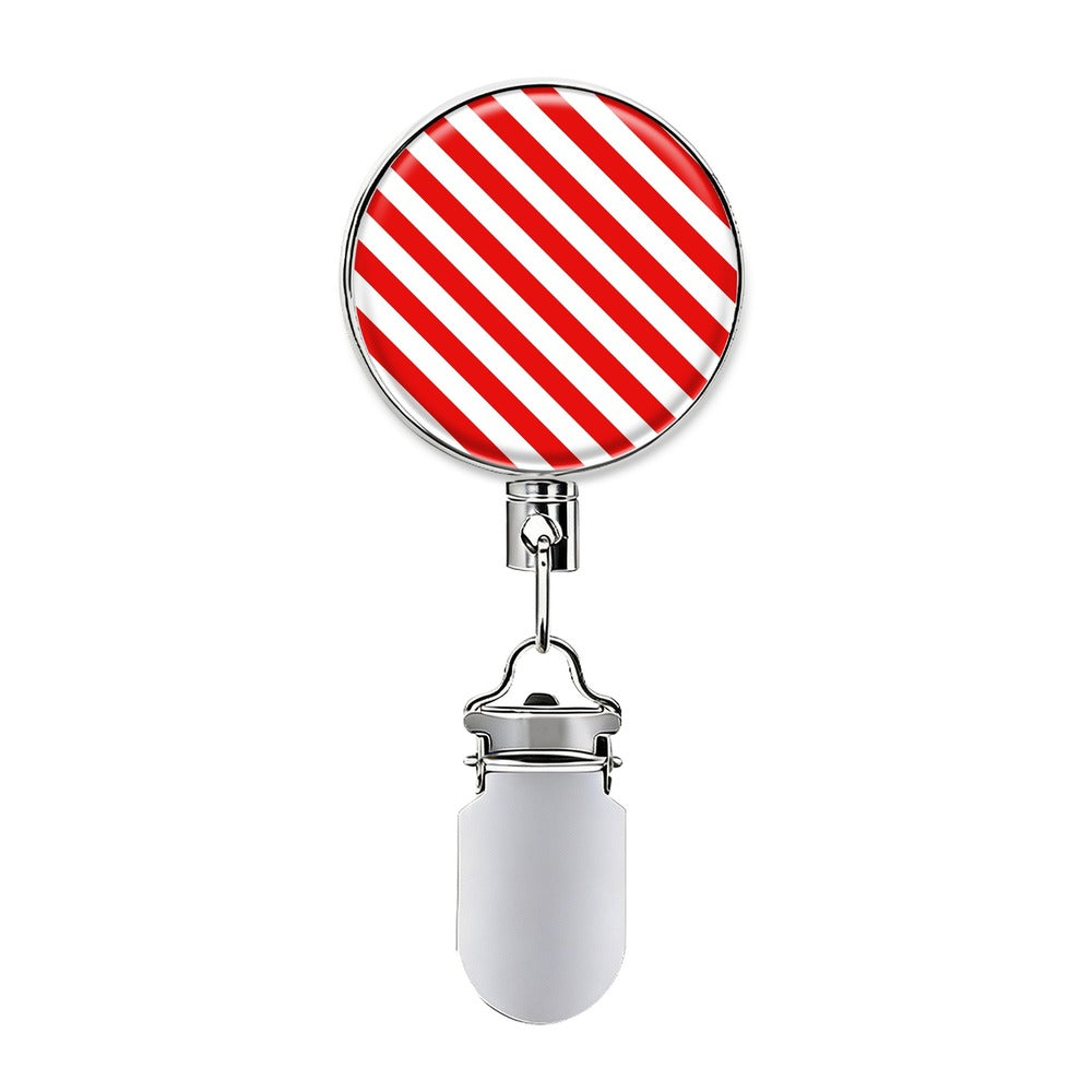 Retractable towel clip - Red Stripe