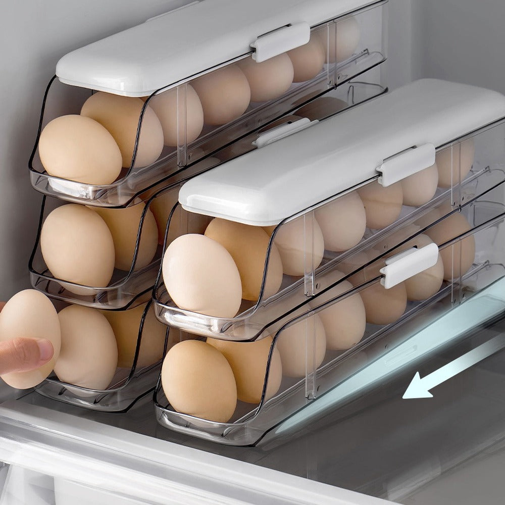 Two-tier egg holder in the refrigerator