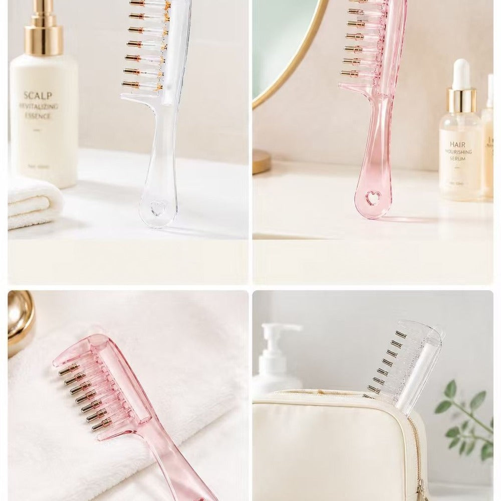 Applicator comb with hair serum