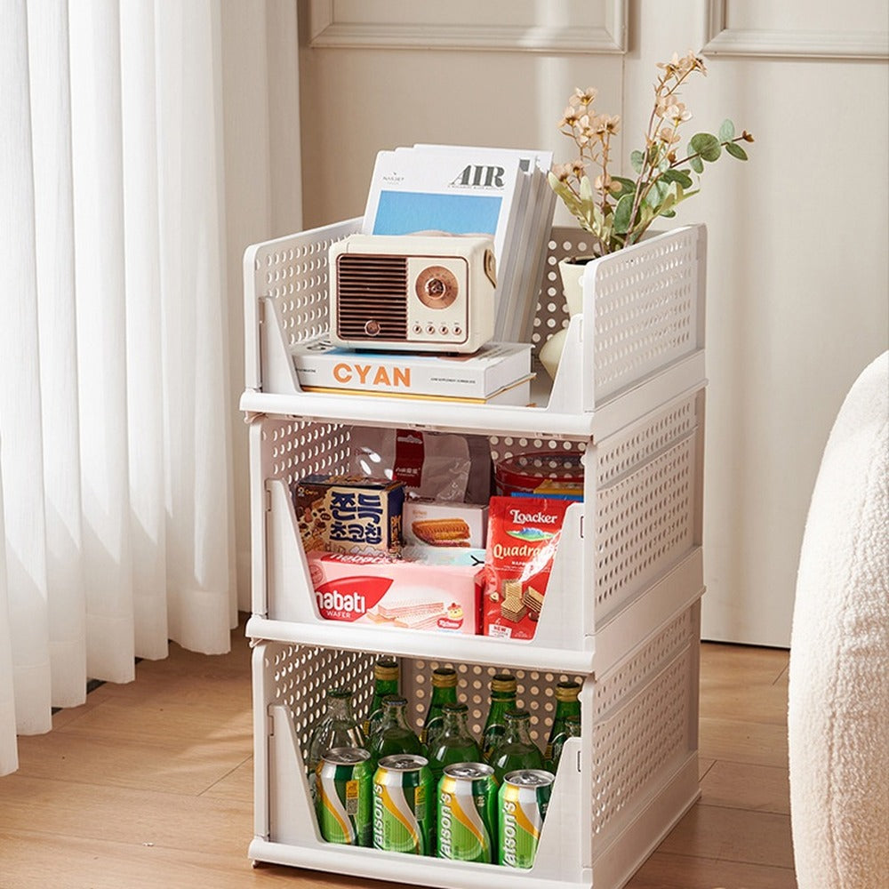 Stackable drawers as a nightstand
