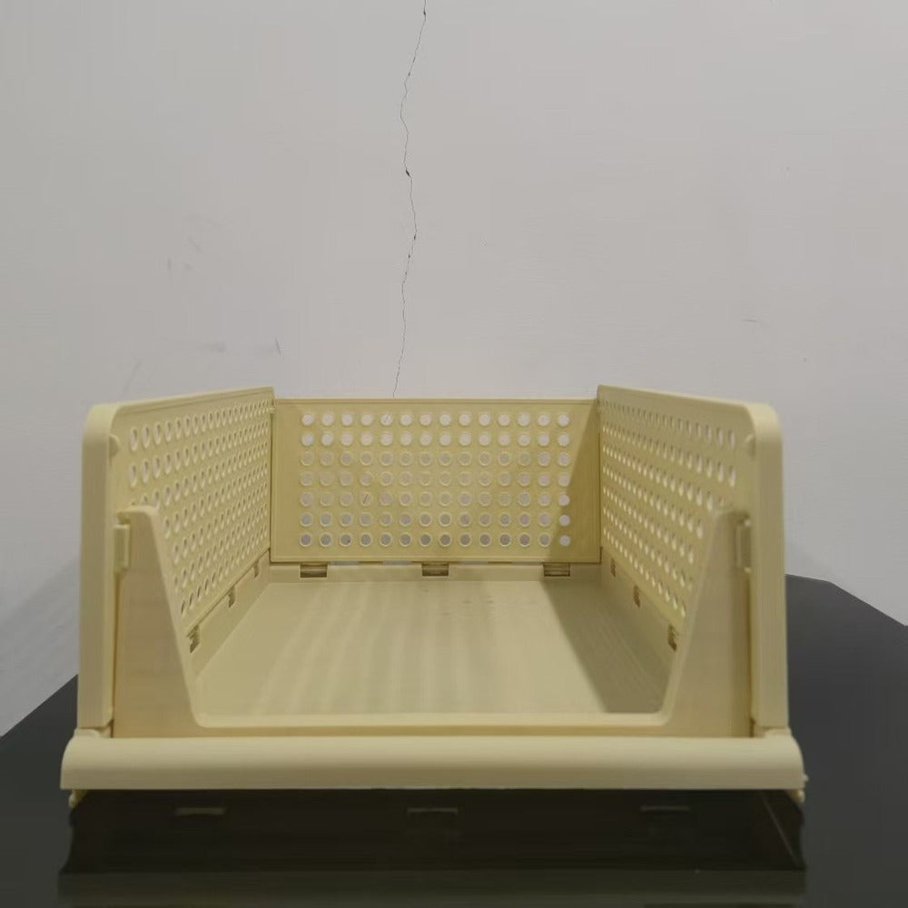 Cream stackable pull-out closet drawer