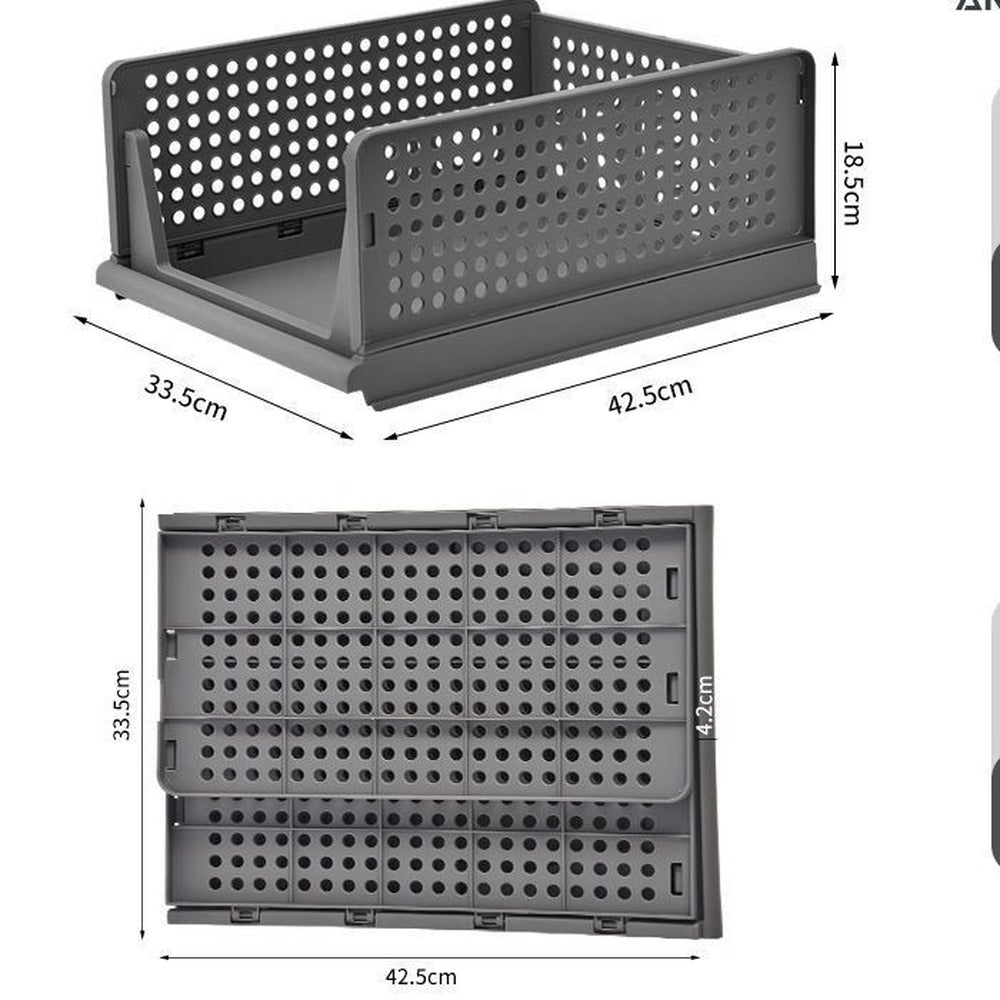 Gray stackable pull-out closet drawer