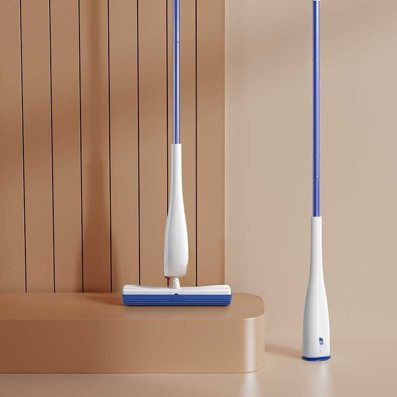 Self-Standing Sponge Mop - Squeeze Wringer Wet & Dry Floor Cleaner for Hardwood & Tile