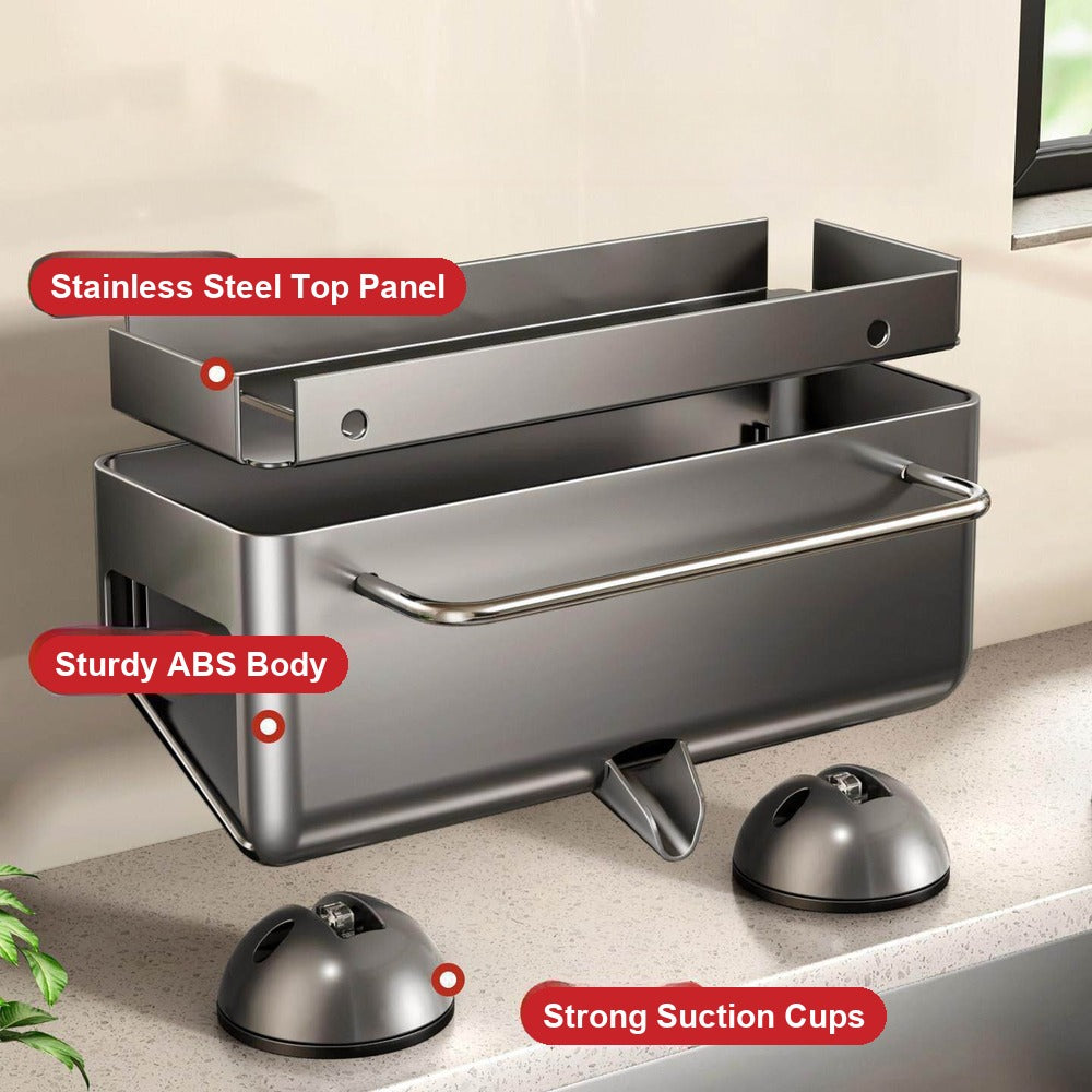 Stainless steel top panel, ABS body and strong suction cups