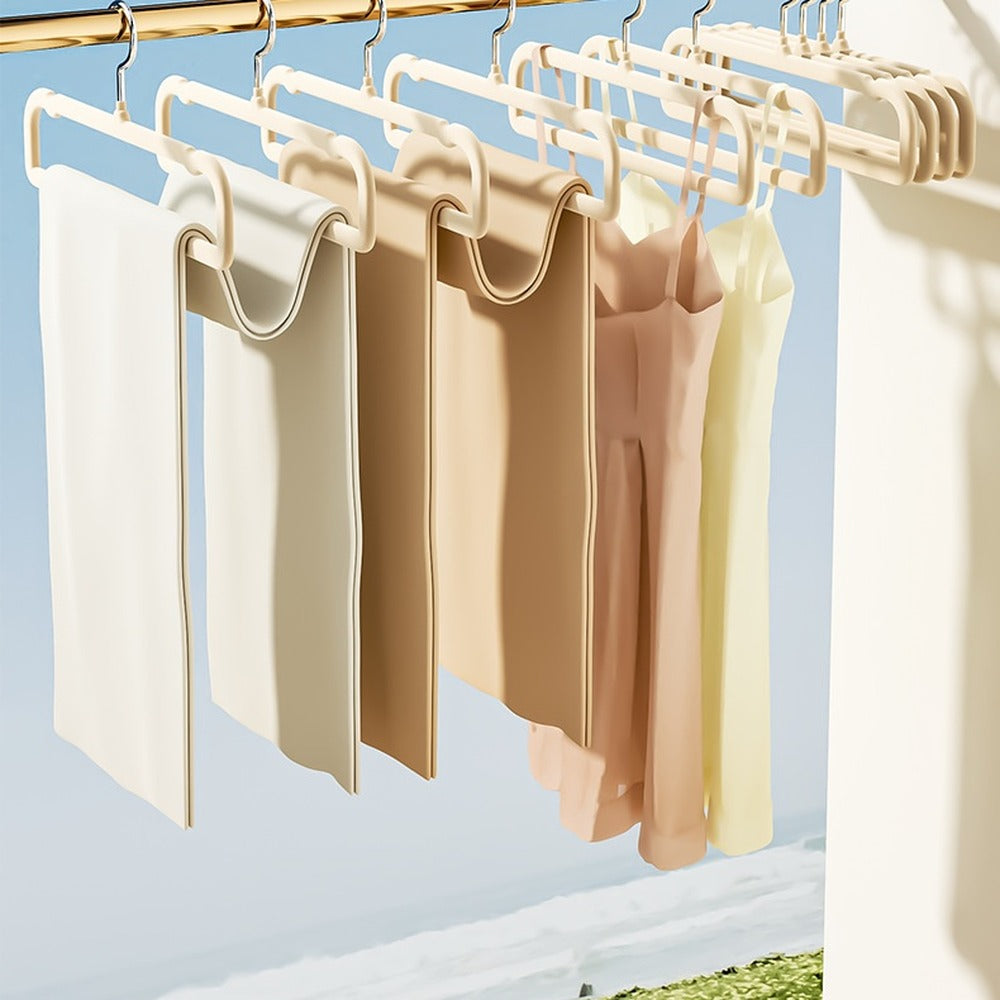 Pants and scarves on slim hangers