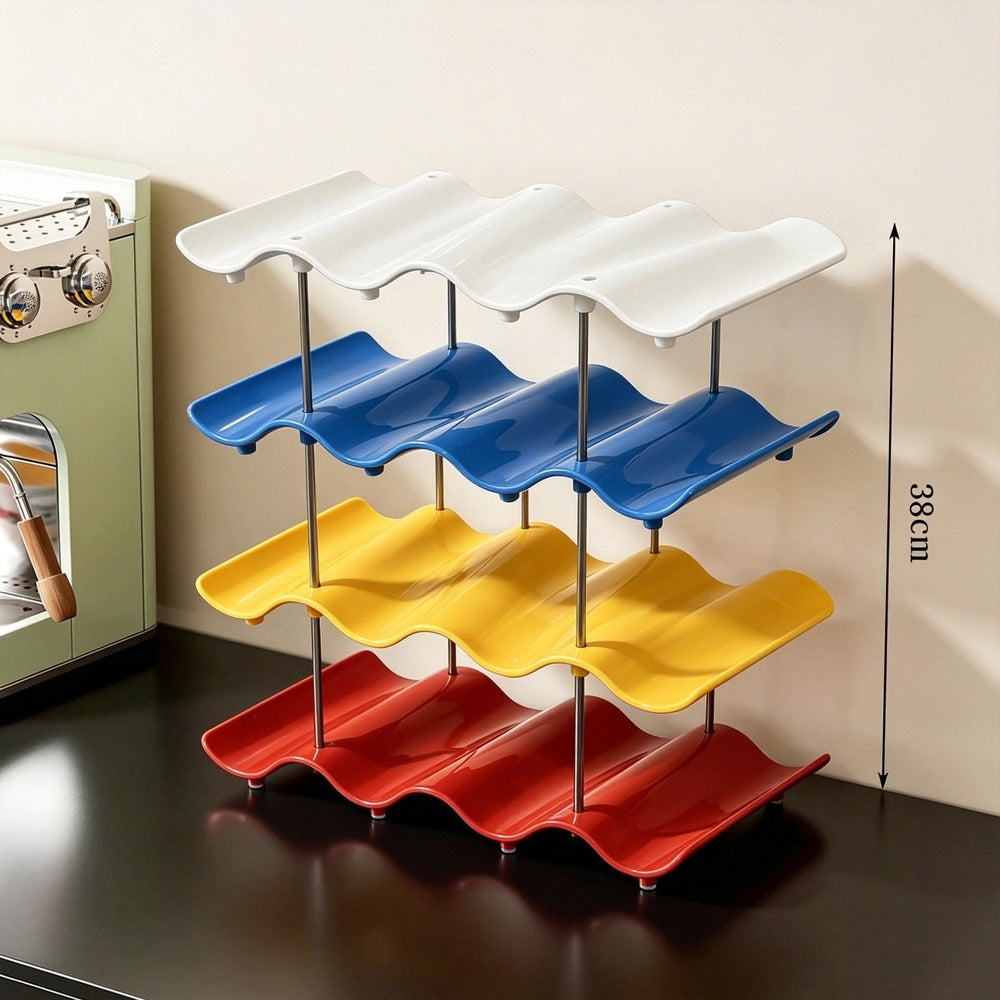 4-tier wave cup rack